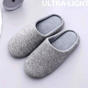 Ultra-Light Memory Foam Grey Slippers Size 7-8